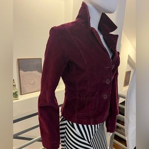 Bill Blass Maroon Sz PM Jacket Courdoroy Blazer Lightweight
